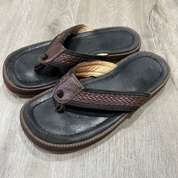 Tommy Bahama Men’s Anchor Away Black Brown Woven Sandals Size 8 - Picture 1 of 6